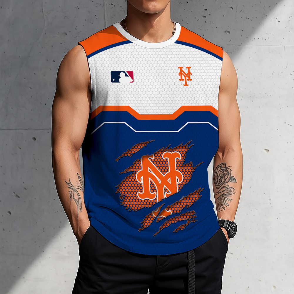 FINAL SALE - NEW CUSTOMIZED MLB17 NYM NEW YORK METS MEN'S GYM SHIRT