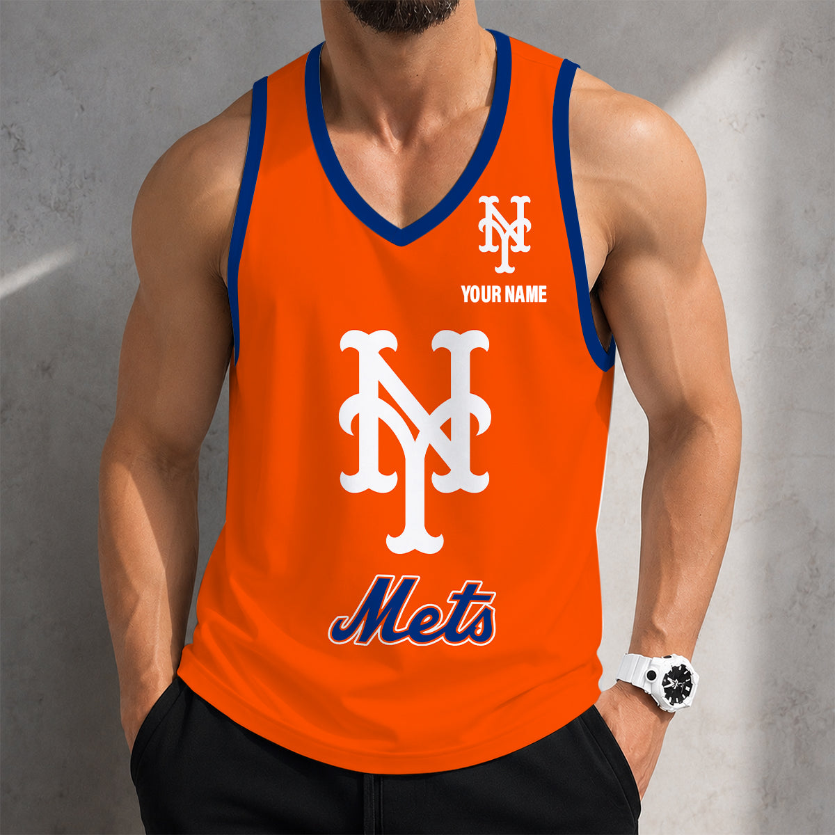 FINAL SALE - NEW CUSTOMIZED MLB17 NEW YORK METS UNISEX TANK TOP