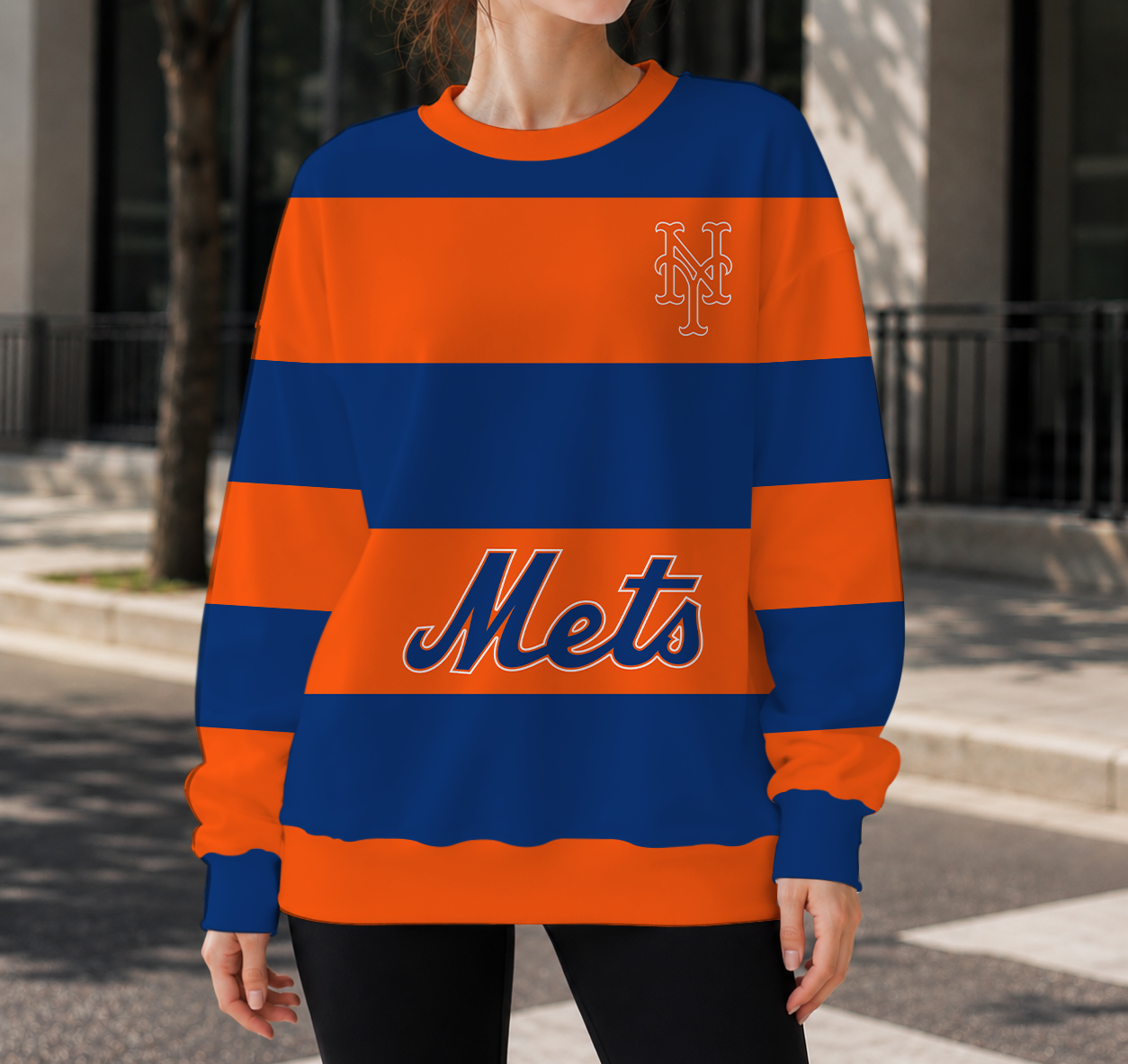 FINAL SALE - NEW CUSTOMIZED MLB17 NYM NEW YORK METS UNISEX SWEATSHIRT