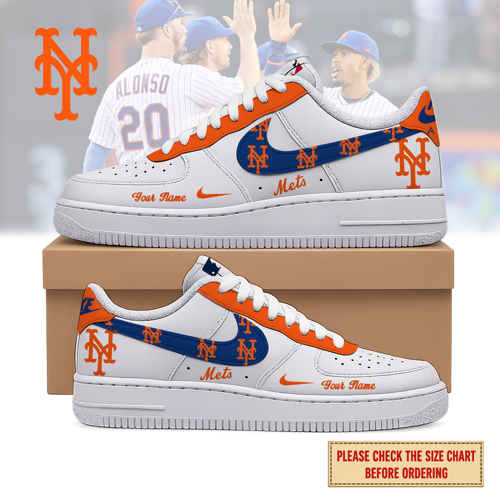 VIRAL EDITION - NEW CUSTOMIZED MLB17 NYM NEW YORK METS AF1 SHOES