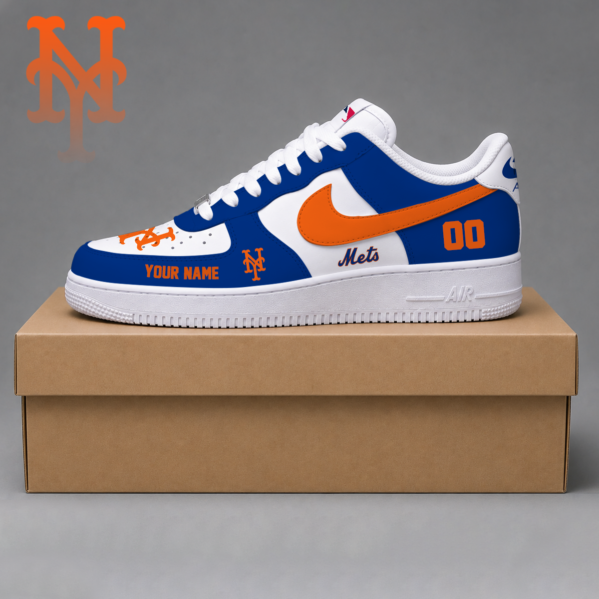 LIMITED EDITION - NEW CUSTOMIZED MLB17 NYM NEW YORK METS AF1 SHOES
