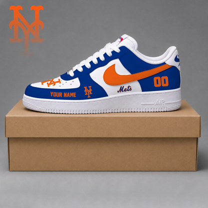 LIMITED EDITION - NEW CUSTOMIZED MLB17 NYM NEW YORK METS AF1 SHOES