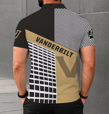 LIMITED EDITION - NEW CUSTOMIZED NCAA CWS17 VDC VANDERBILT COMMODORES POLO SHIRT