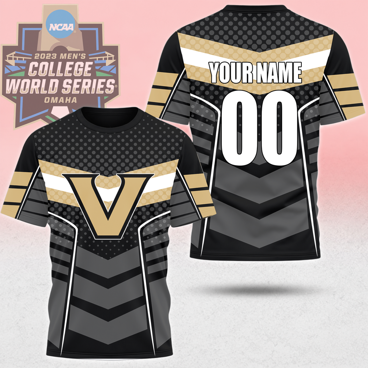LIMITED EDITION - NEW CUSTOMIZED NCAA CWS17 VDC VANDERBILT COMMODORES T-SHIRT, POLO SHIRT, ZIP POLO SHIRT, SWEATSHIRT, HOODIE & ZIP HOODIE