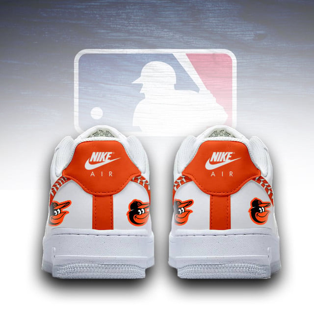 LIMITED EDITION - NEW CUSTOMIZED MLB25 BOS BALTIMORE ORIOLES AF1 SNEAKERS