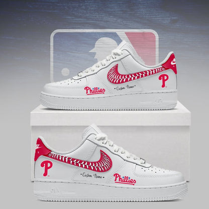 LIMITED EDITION - NEW CUSTOMIZED MLB11 PPS PHILADELPHIA PHILLIES AF1 SNEAKERS