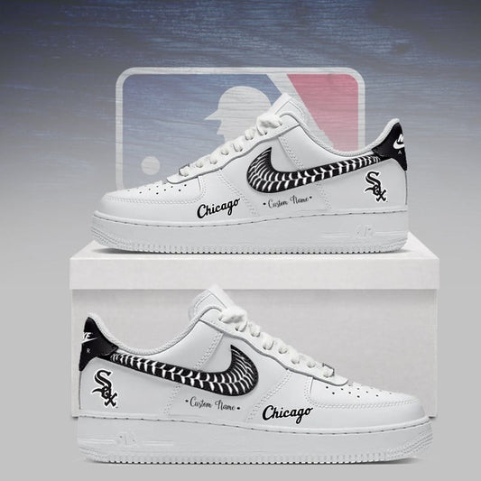 LIMITED EDITION - NEW CUSTOMIZED MLB26 CWS CHICAGO WHITE SOX AF1 SNEAKERS