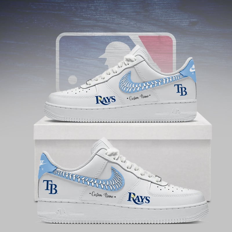 LIMITED EDITION - NEW CUSTOMIZED MLB21 TBR TAMPA BAY RAYS AF1 SNEAKERS