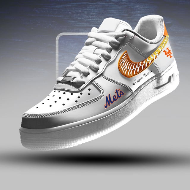 LIMITED EDITION - NEW CUSTOMIZED MLB17 NYM NEW YORK METS AF1 SNEAKERS