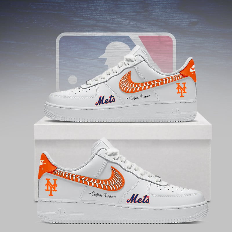LIMITED EDITION - NEW CUSTOMIZED MLB17 NYM NEW YORK METS AF1 SNEAKERS
