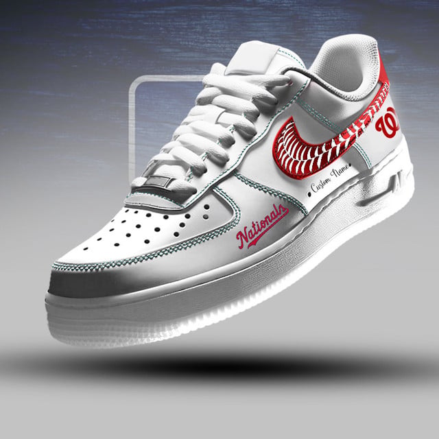 LIMITED EDITION - NEW CUSTOMIZED MLB28 WNS WASHINGTON NATIONALS AF1 SNEAKERS