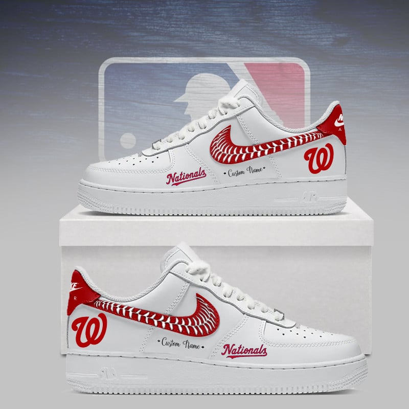 LIMITED EDITION - NEW CUSTOMIZED MLB28 WNS WASHINGTON NATIONALS AF1 SNEAKERS