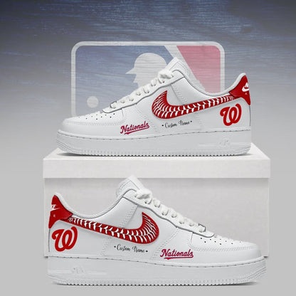 LIMITED EDITION - NEW CUSTOMIZED MLB28 WNS WASHINGTON NATIONALS AF1 SNEAKERS