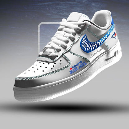 LIMITED EDITION - NEW CUSTOMIZED MLB12 TBJ TORONTO BLUE JAYS AF1 SNEAKERS