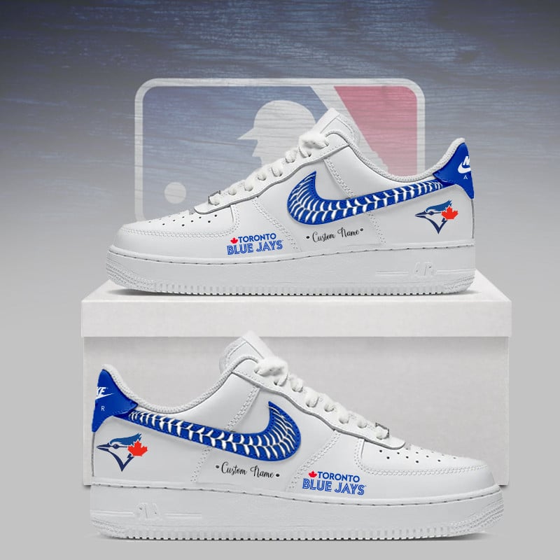 LIMITED EDITION - NEW CUSTOMIZED MLB12 TBJ TORONTO BLUE JAYS AF1 SNEAKERS