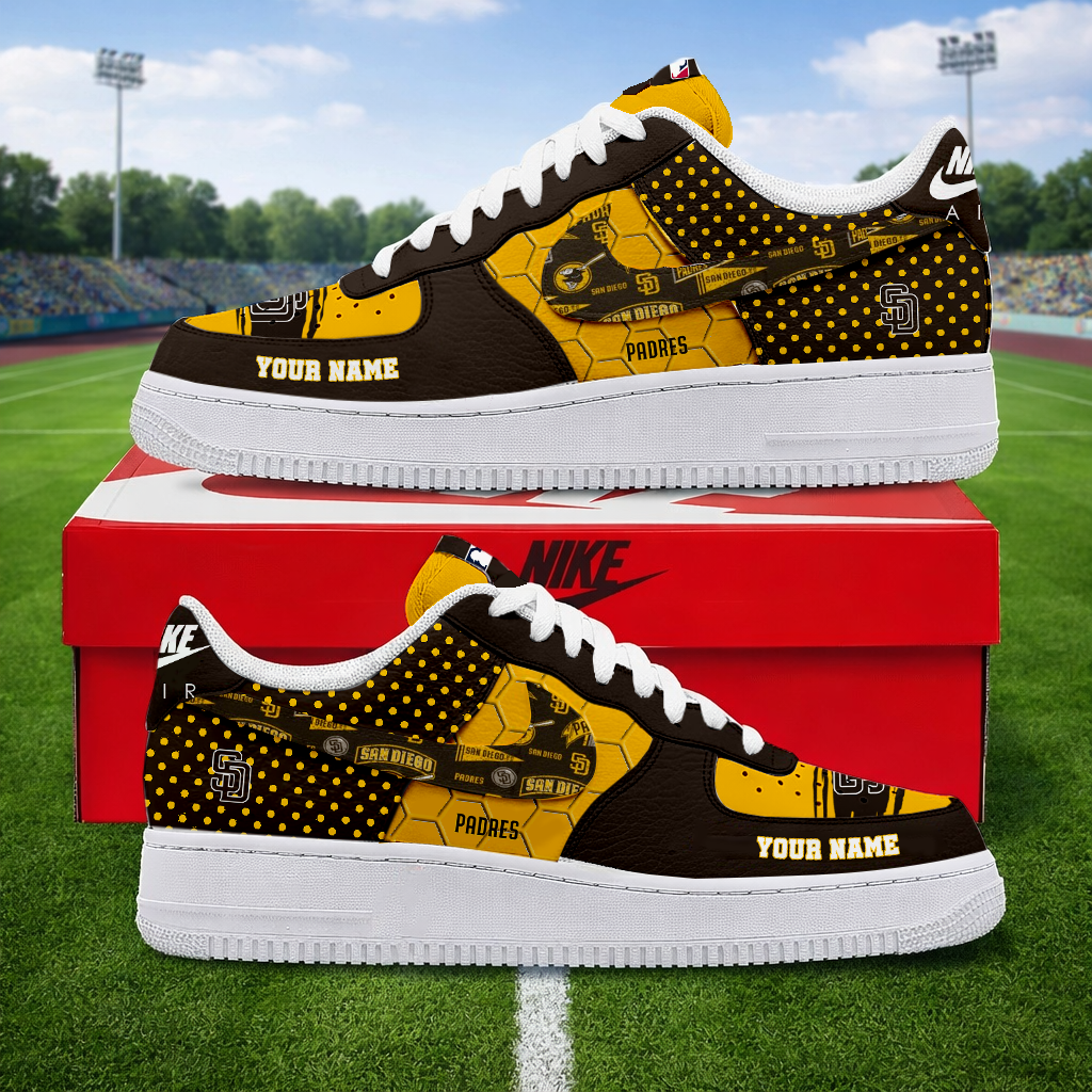 SPECIAL OFFER - NEW CUSTOMIZED MLB18 SDP SAN DIEGO PADRES AF1 SNEAKERS