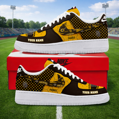 SPECIAL OFFER - NEW CUSTOMIZED MLB18 SDP SAN DIEGO PADRES AF1 SNEAKERS