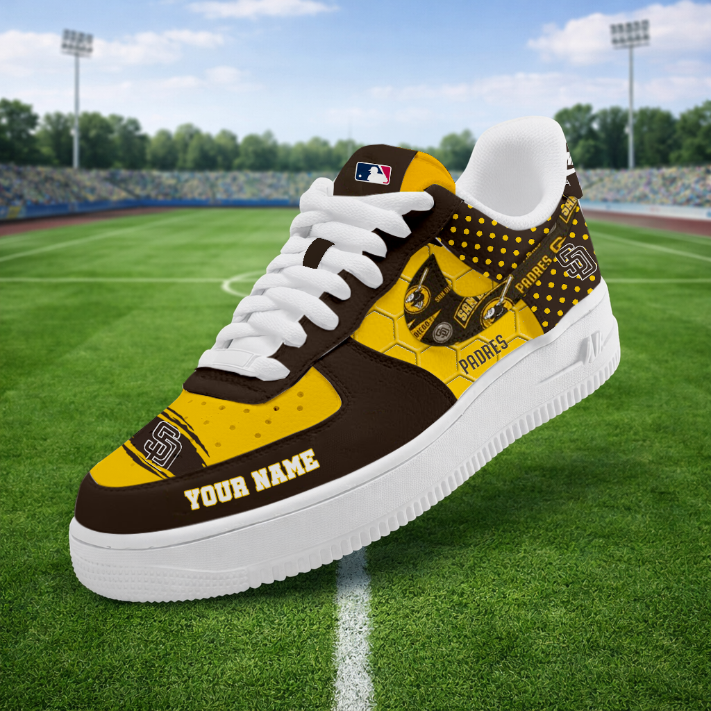 SPECIAL OFFER - NEW CUSTOMIZED MLB18 SDP SAN DIEGO PADRES AF1 SNEAKERS