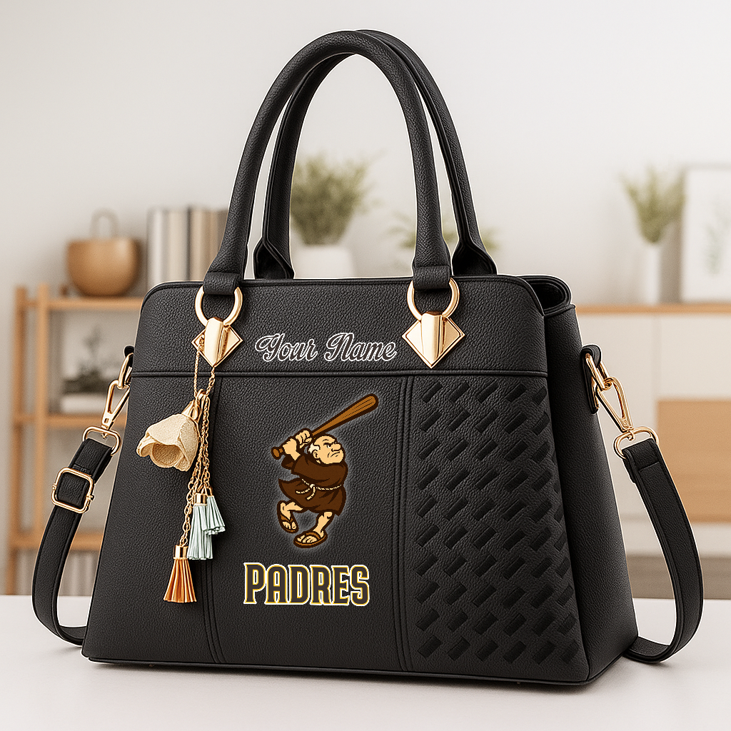 LIMITED EDITION - NEW CUSTOMIZED MLB18 SDP SAN DIEGO PADRES ZIP HANDBAG MULTICOLOR