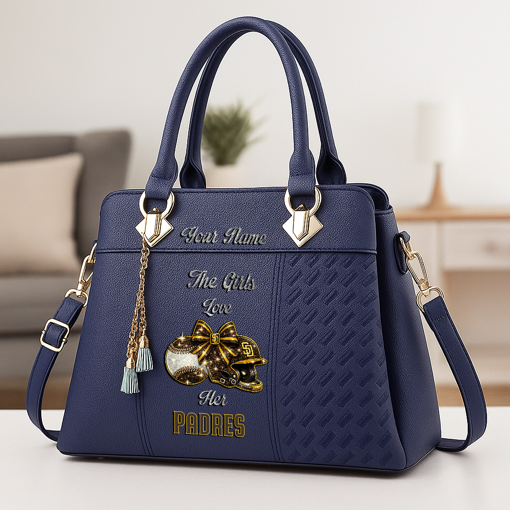 LIMITED EDITION - NEW CUSTOMIZED MLB18 SDP SAN DIEGO PADRES ZIP HANDBAG MULTICOLOR