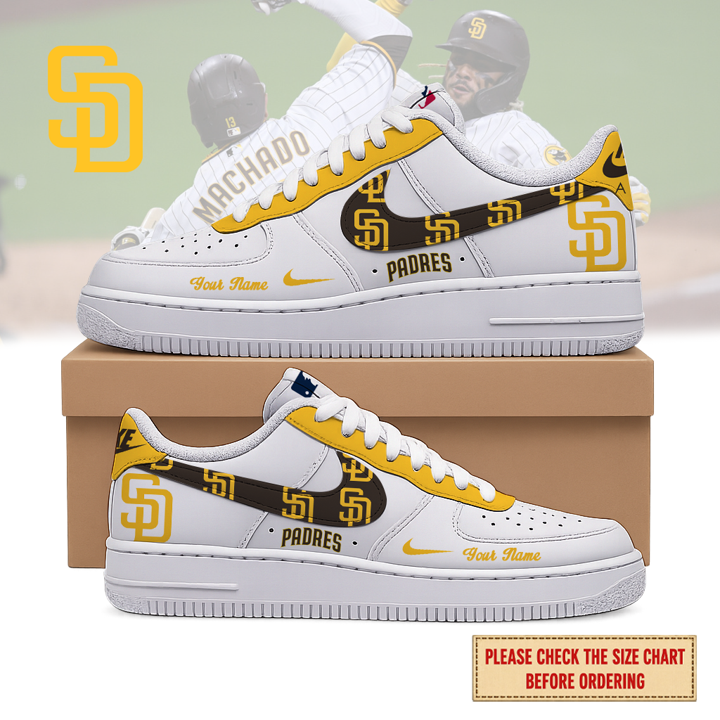 VIRAL EDITION - NEW CUSTOMIZED MLB18 SDP SAN DIEGO PADRES AF1 SHOES