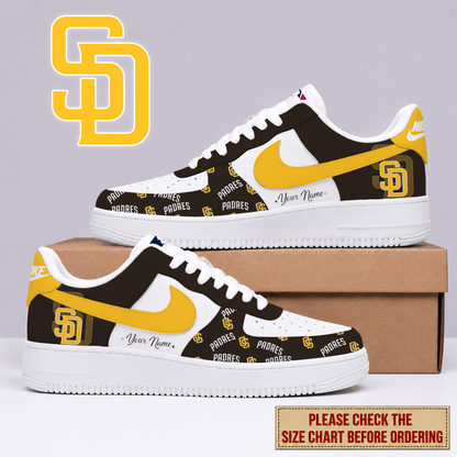 FINAL SALE - NEW CUSTOMIZED MLB18 SDP SAN DIEGO PADRES AF1 SHOES