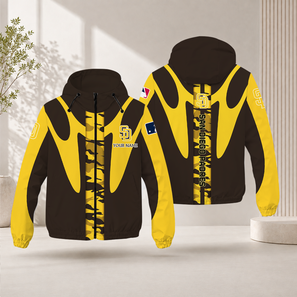 LIMITED EDITION - NEW CUSTOMIZED MLB18 SDP SAN DIEGO PADRES WINDBREAKER JACKET
