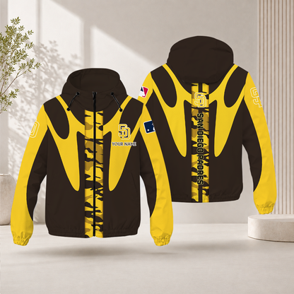 LIMITED EDITION - NEW CUSTOMIZED MLB18 SDP SAN DIEGO PADRES WINDBREAKER JACKET