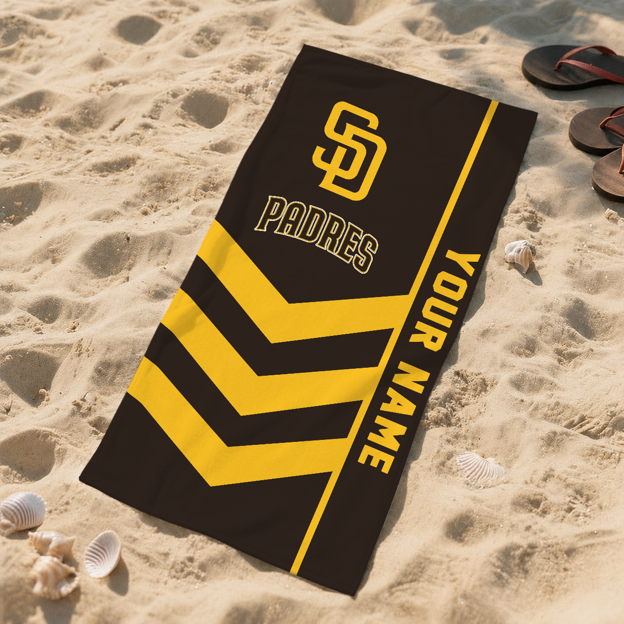 HOT DEAL - NEW CUSTOMIZED MLB18 SDP SAN DIEGO PADRES BEACH TOWEL FOR FAN