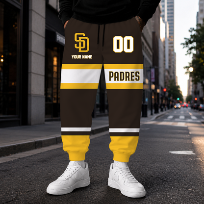 EXCLUSIVE EDITION - NEW CUSTOMIZED MLB18 SDP SAN DIEGO PADRES SWEATPANTS