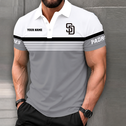 FINAL CLEARANCE - NEW CUSTOMIZED MLB18 SDP SAN DIEGO PADRES POLO SHIRT