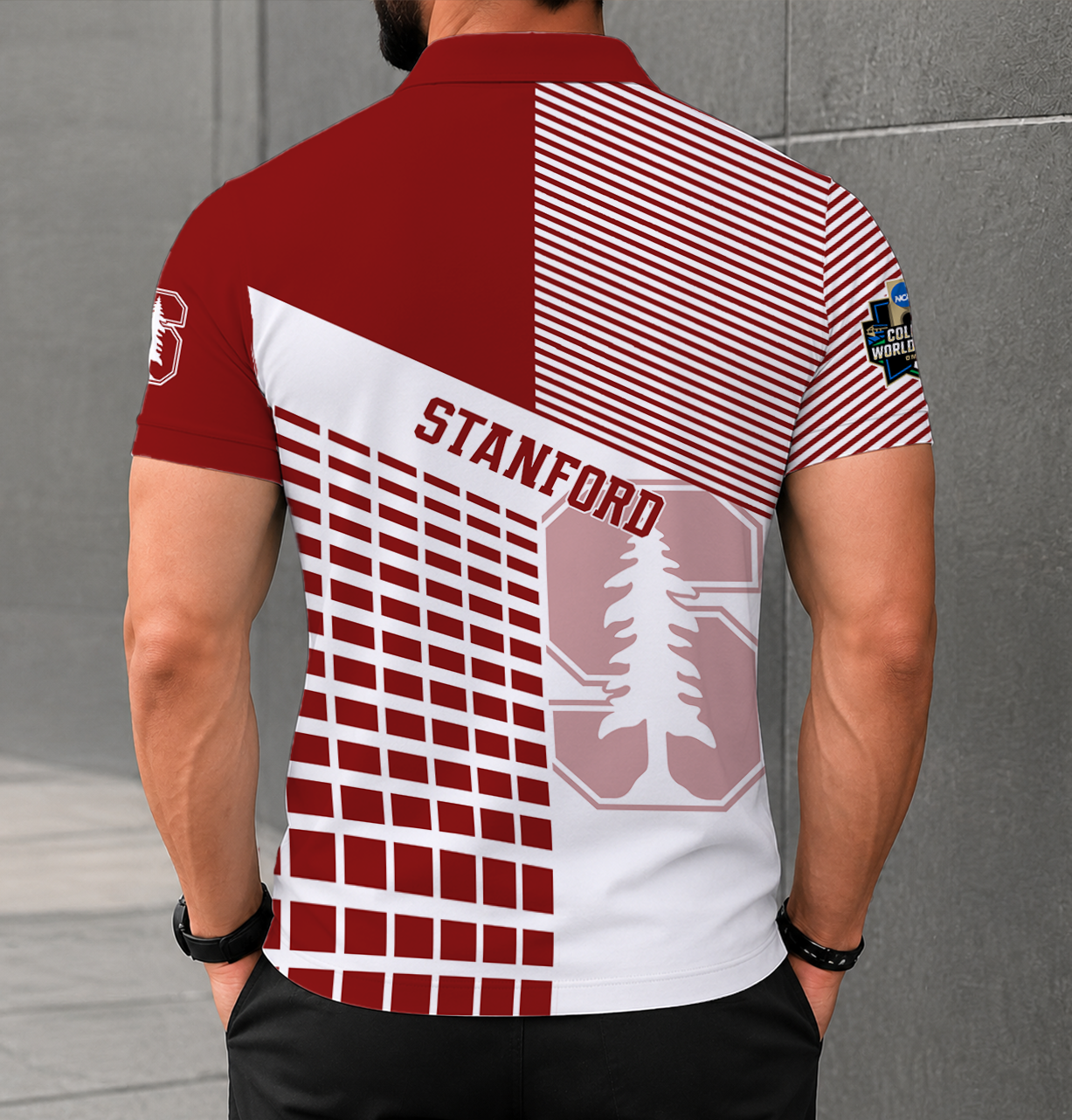 LIMITED EDITION - NEW CUSTOMIZED NCAA CWS18 STC STANFORD CARDINAL POLO SHIRT