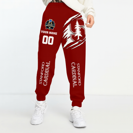 LIMITED EDITION- NEW CUSTOMIZED NCAA CWS18 STC STANFORD CARDINAL UNISEX LONG PANTS