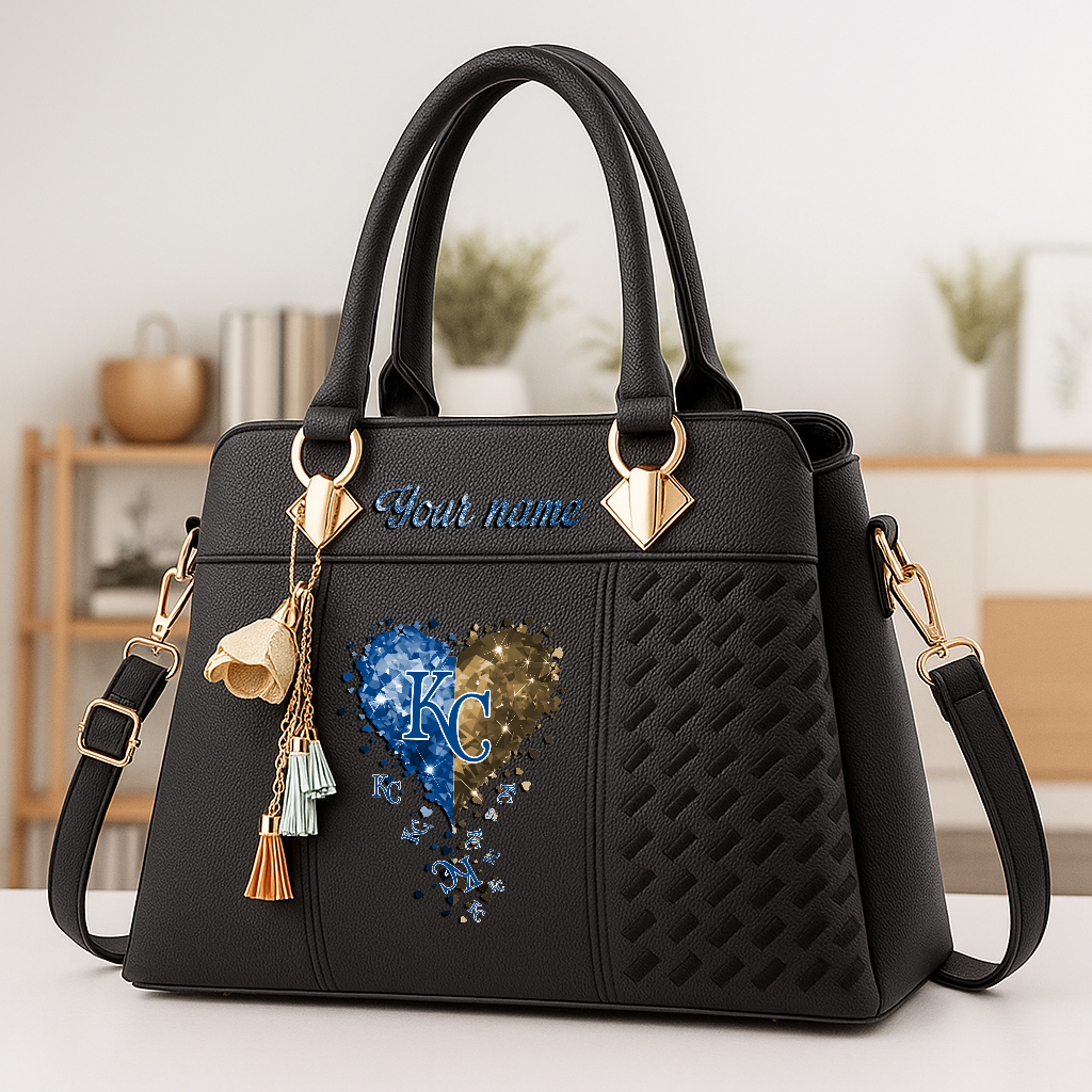 LIMITED EDITION - NEW CUSTOMIZED MLB19 KCR KANSAS CITY ROYALS ZIP HANDBAG MULTICOLOR