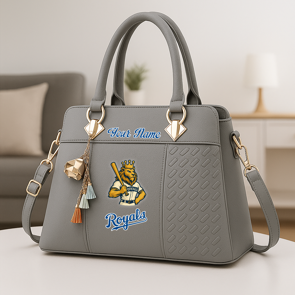 LIMITED EDITION - NEW CUSTOMIZED MLB19 KCR KANSAS CITY ROYALS ZIP HANDBAG MULTICOLOR