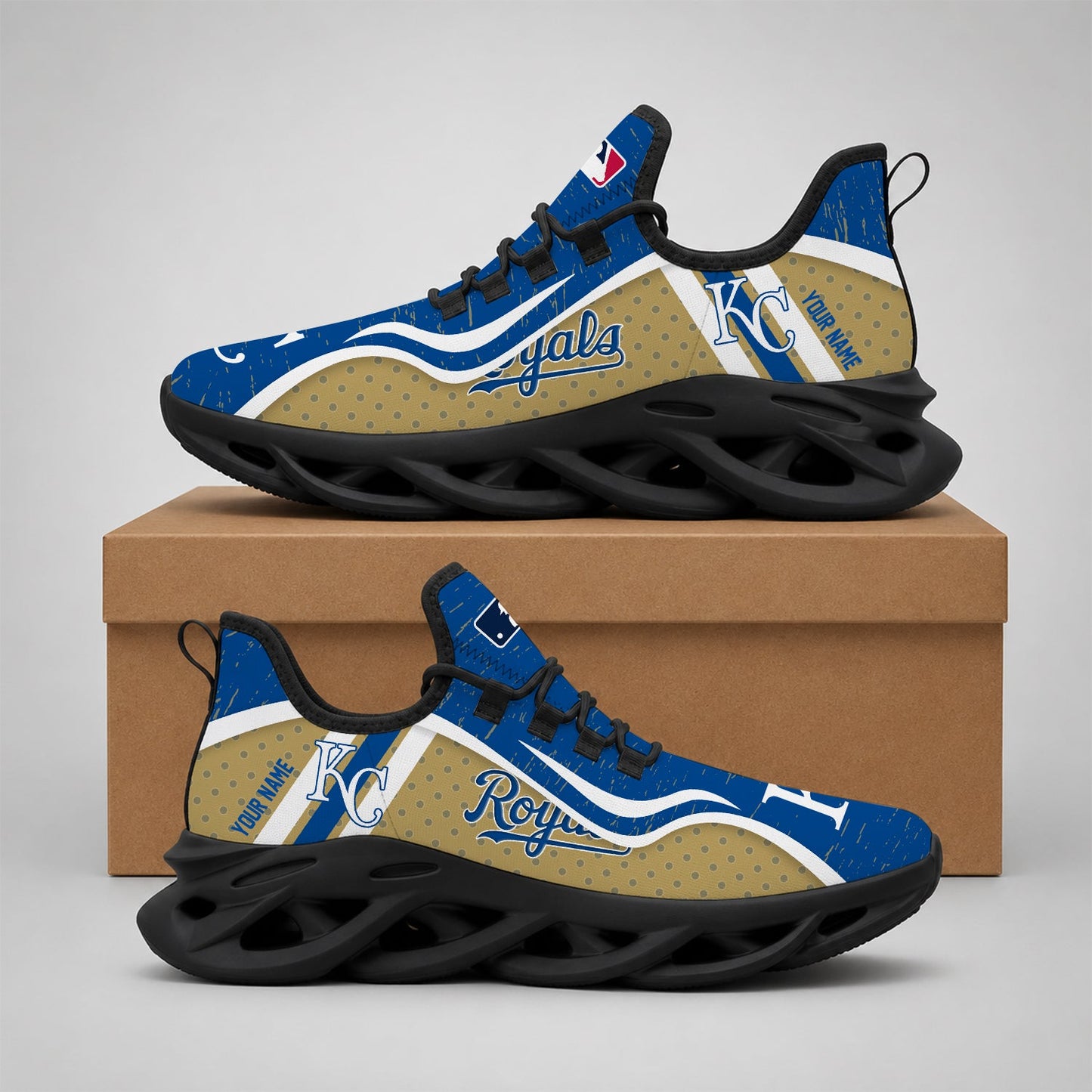 VIRAL EDITION - NEW CUSTOMIZED MLB19 KCR KANSAS CITY ROYALS MAX SOUL SHOES