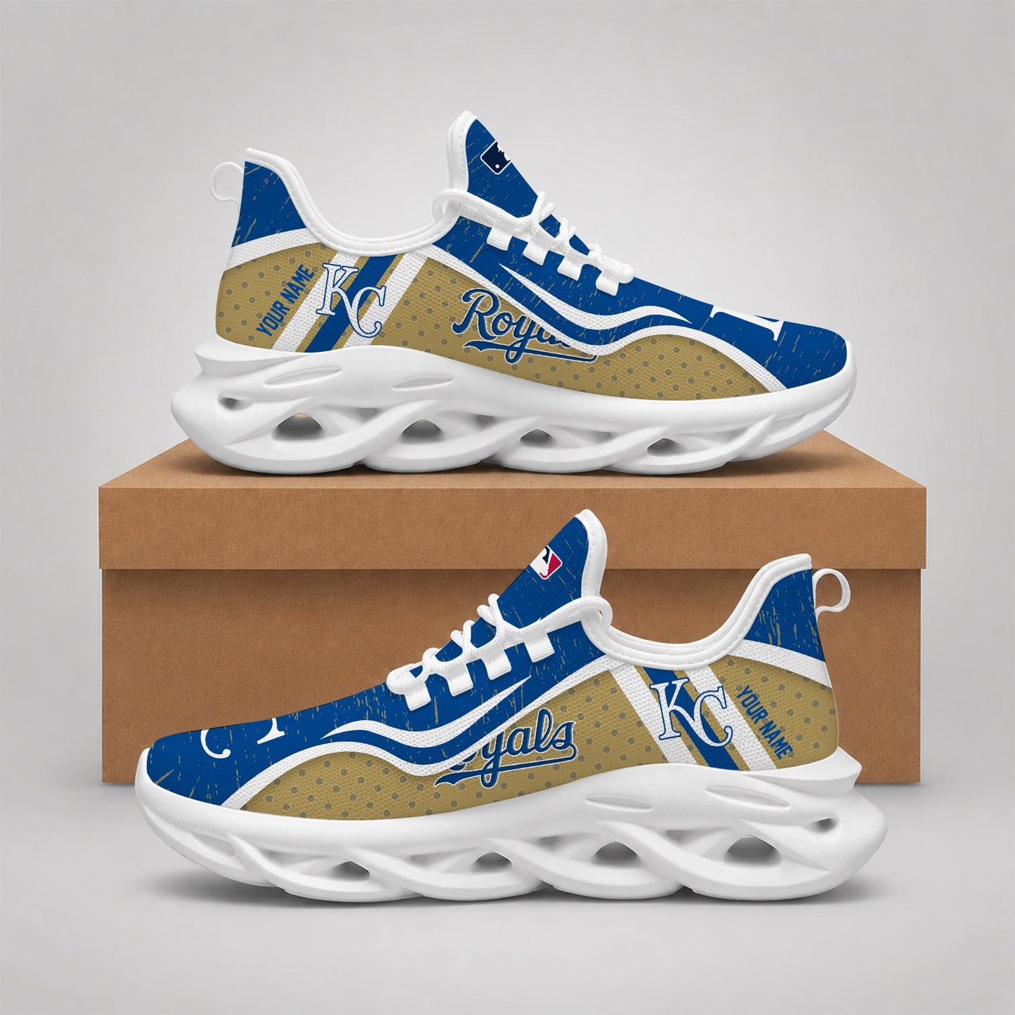 VIRAL EDITION - NEW CUSTOMIZED MLB19 KCR KANSAS CITY ROYALS MAX SOUL SHOES