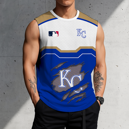FINAL SALE - NEW CUSTOMIZED MLB19 KCR KANSAS CITY ROYALS MEN'S GYM SHIRT