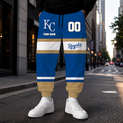 EXCLUSIVE EDITION - NEW CUSTOMIZED MLB19 KCR KANSAS CITY ROYALS SWEATPANTS