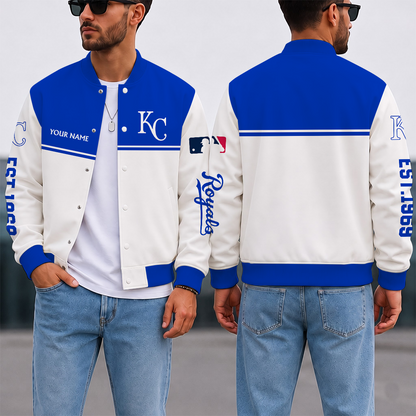 VIRAL EDITION - NEW CUSTOMIZED MLB19 KCR KANSAS CITY ROYALS SATIN VARSITY & BASEBALL JACKET