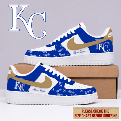 FINAL SALE - NEW CUSTOMIZED MLB19 KCR KANSAS CITY ROYALS AF1 SHOES