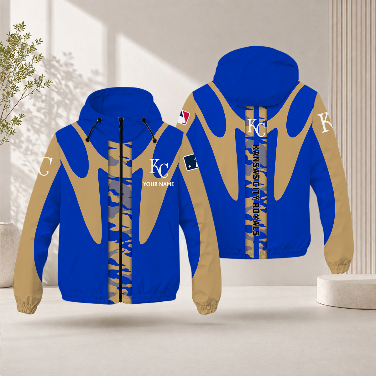 LIMITED EDITION - NEW CUSTOMIZED MLB19 KCR KANSAS CITY ROYALS WINDBREAKER JACKET