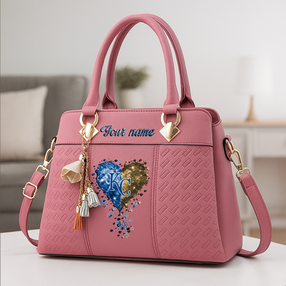 LIMITED EDITION - NEW CUSTOMIZED MLB19 KCR KANSAS CITY ROYALS ZIP HANDBAG MULTICOLOR