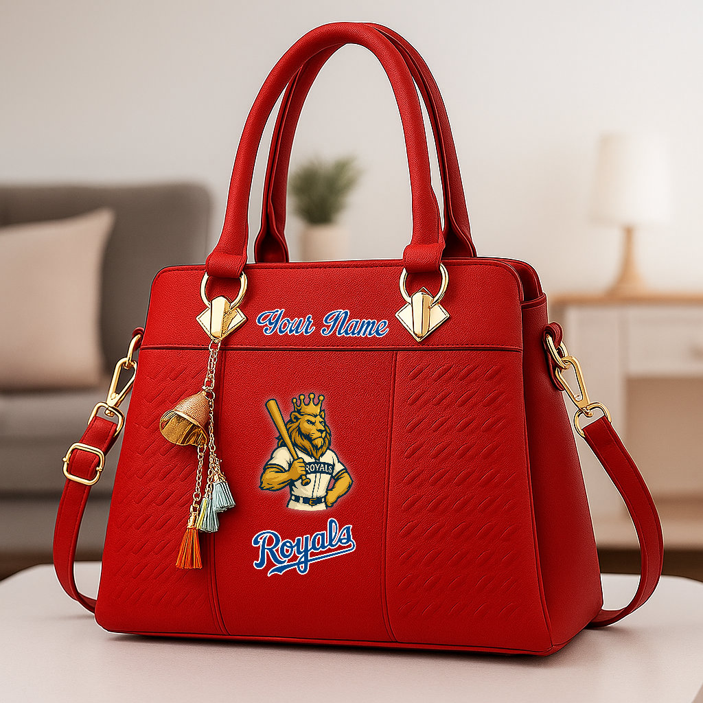 LIMITED EDITION - NEW CUSTOMIZED MLB19 KCR KANSAS CITY ROYALS ZIP HANDBAG MULTICOLOR