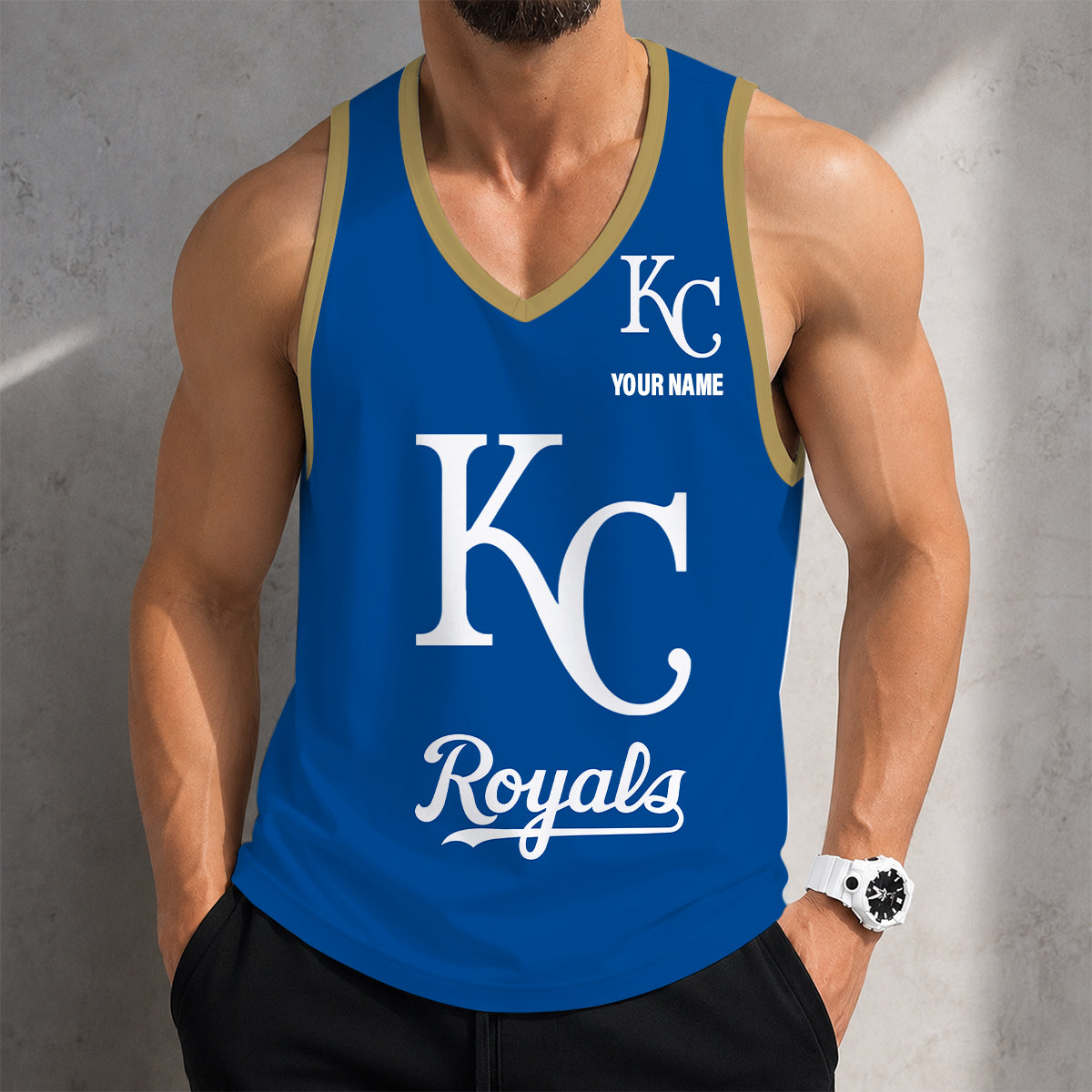 FINAL SALE - NEW CUSTOMIZED MLB19 KANSAS CITY ROYALS UNISEX TANK TOP