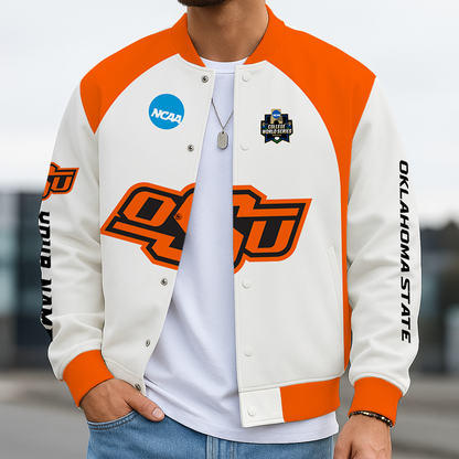 LIMITED EDITION - NEW CUSTOMIZED NCAA CWS19 OSC OKLAHOMA STATE COWBOYS BASEBALL JACKET, SATIN VARSITY JACKET