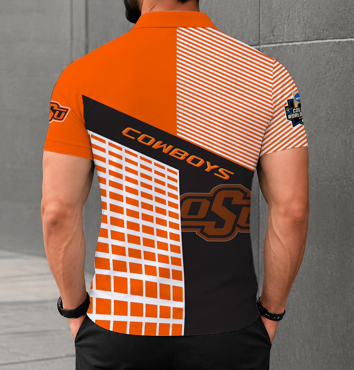 LIMITED EDITION - NEW CUSTOMIZED NCAA CWS19 OSC OKLAHOMA STATE COWBOYS POLO SHIRT