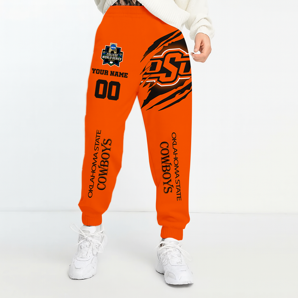 LIMITED EDITION- NEW CUSTOMIZED NCAA CWS19 OSC OKLAHOMA STATE COWBOYS UNISEX LONG PANTS