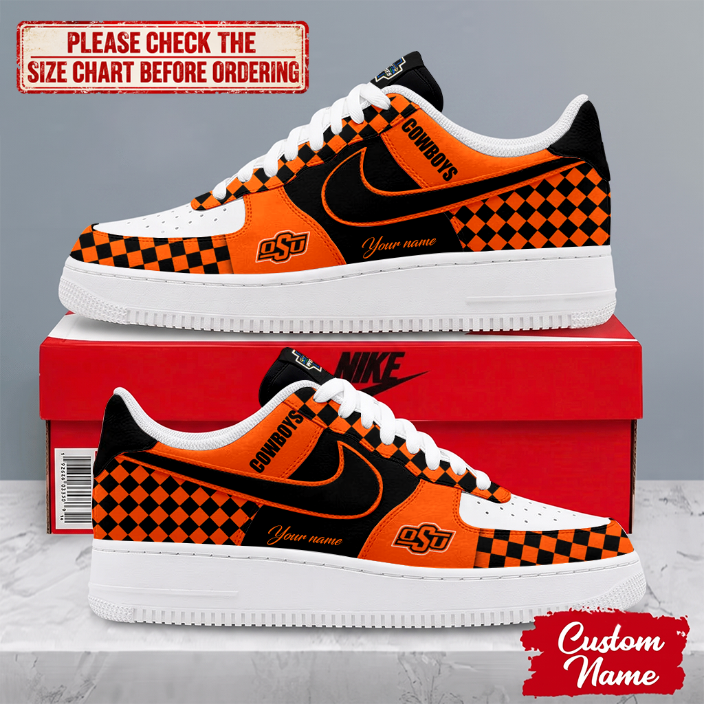 EXCLUSIVE EDITION - NEW CUSTOMIZED NCAA CWS19 OSC OKLAHOMA STATE COWBOYS AF1 SHOES