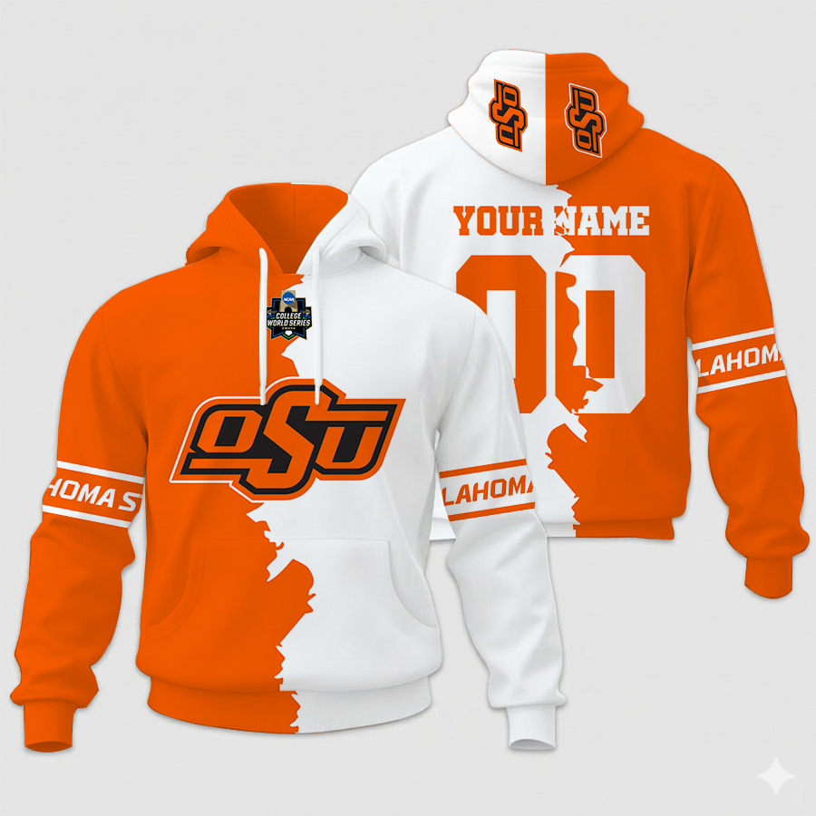 LIMITED EDITION - NEW CUSTOMIZED NCAA COLLEGE WORLD SERIES 19-OSC OS COWBOYS UNISEX HOODIE & ZIP HOODIE